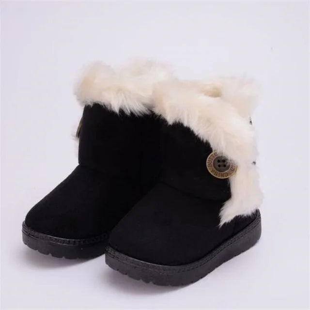 Warm Kids Snow Boots For Children New Toddler Winter Princess Child Shoes Non-slip Flat Round Toe Girls Baby Lovely Boots