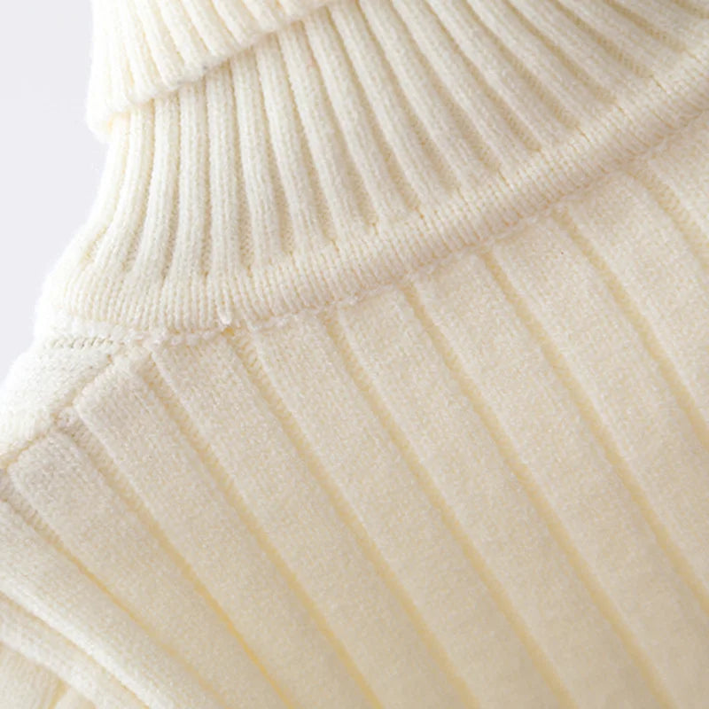 1-5Years Winter Kids Clothes For Girls Knit Sweater Turtleneck Children's Pullover Sweaters Casual Baby Girls Clothing 2023 New