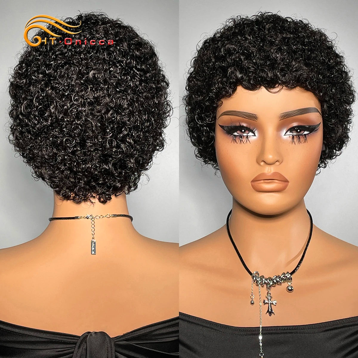 Kinky Curly Human Hair Wigs For Women Colored 27 99J Short Curly Wigs 100% Human Hair Machine Made Cheap Wigs on Sale Clearance