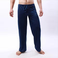 Mens Pajama Pants Low - Waist Fashion Sexy Loose Slippery Home Pants Ice Silk Long-Sleeved Loungewear Men Lounge Pants Pijama