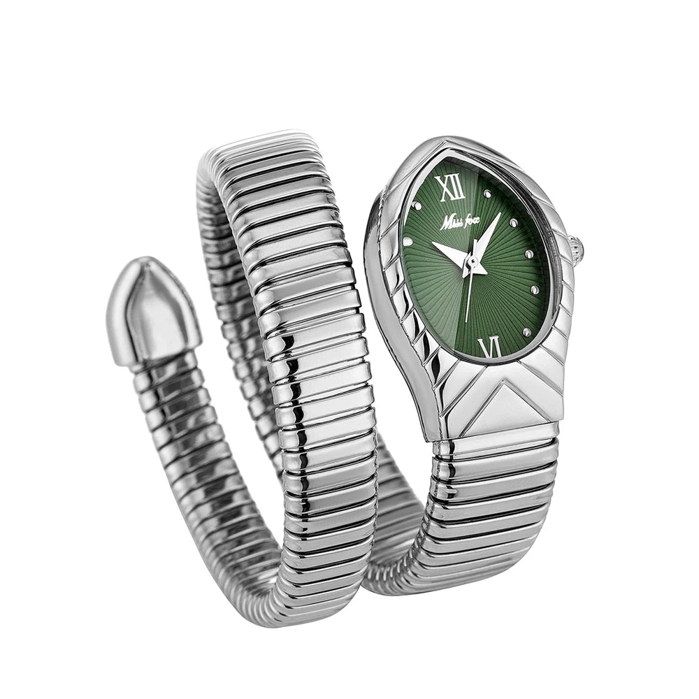 Top Brand MISSFOX Women's Watches New Quartz Snake Shape Simple Ladies Watch Fashion Unique Strap Waterproof Wristwatches