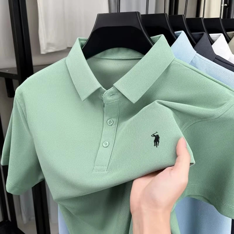 2026 Men's Embroidered Polo Shirt, Premium Summer Casual Business Sports Short Sleeve, Quick Dry Breathable