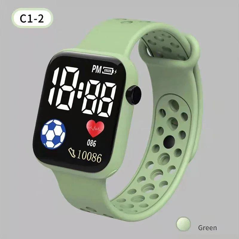 YIKAZE Cartoon LED Digital Kids Watch Fashion Sports Electronic Watch for 3-5 years old Boys and Girls Silicone Gift Watch