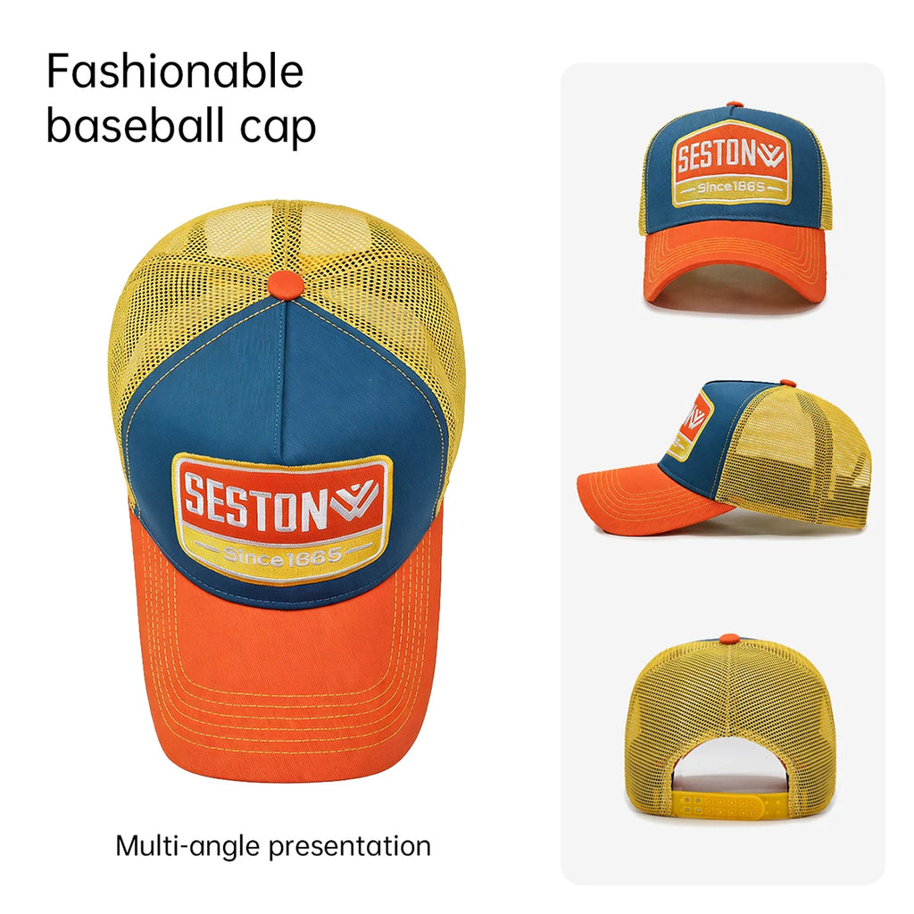 Branded Hats for Men, Spring and Summer Universal Baseball Caps, Large Head Circumference, Youthful Appearance, Face-Slimming Effect, Sun Protection Sun Hats