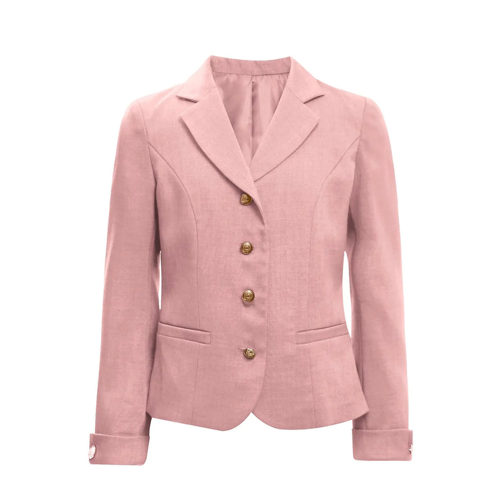 Blazer Jacket for Kids Girls Long Sleeve Solid Lapel Formal Suit Coat School Uniform Dress Tops with Pocket Jacket Outerwear