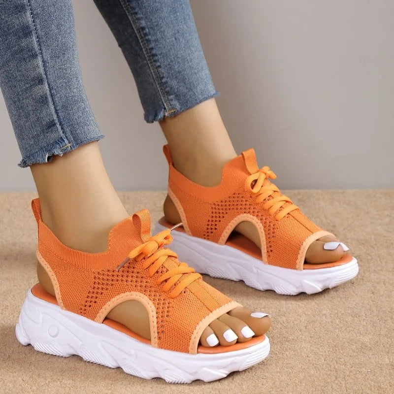 Women Sandals 2026 Summer New Fashion Comfortable Platform Sandals Peep Toe Design Versatile Casual Slingback Female Shoes