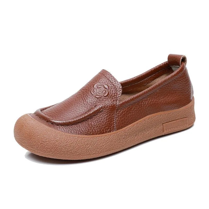 New Women Shoes Retro Luxury Genuine Leather Loafers for Woman Comfortable Vacation Casual Shoes Designer Shoes Zapatos De Mujer