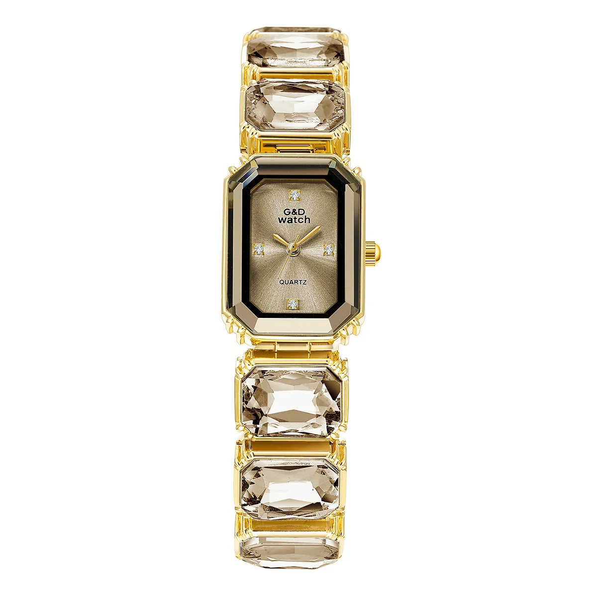 Small Golden Square Dial Quartz Watch for Women Bracelet Watch Luxury Diamond Fashion Women's Watch Relojes Para Damas
