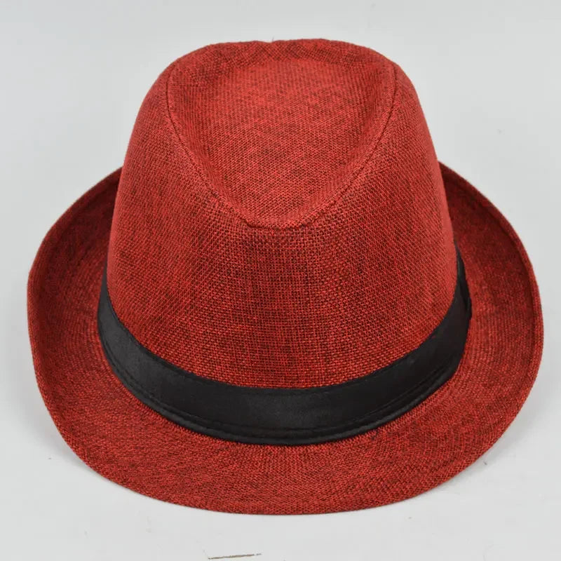 Men's Handsome Cowboy Hats Formal Hat Jazz Cotton Linen Pure Hat Imitation Linen Sun Visor Hat Fashion Accessories