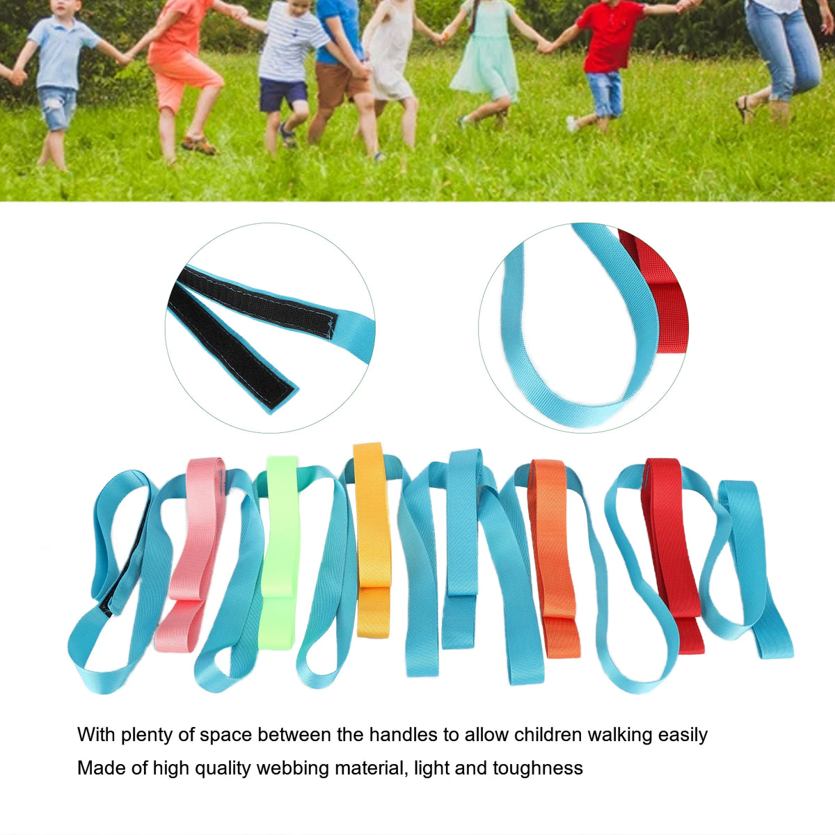 Kids Safety Line Rope Kids Walking Rope Anti‑Lost Colorful Handles Children Safety Line Rope for Preschool Daycare