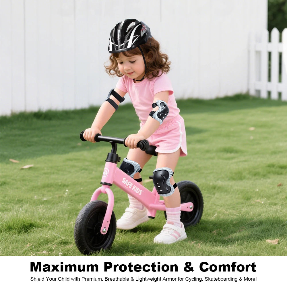 7 Pcs Kids Protective Gear Set, Roller Skating Helmet & Pads for Kids, Bicycle Scooter Safety Gear with Knee Elbow Wrist Guards