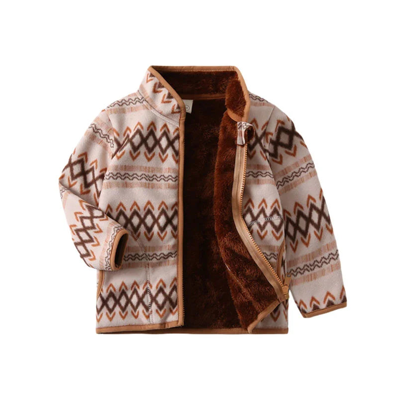 Boys Girls Autumn Winter Hooded Jacket Toddler Long Sleeve Zipper Outwear with Print Costume Baby Clothing New Arrivals