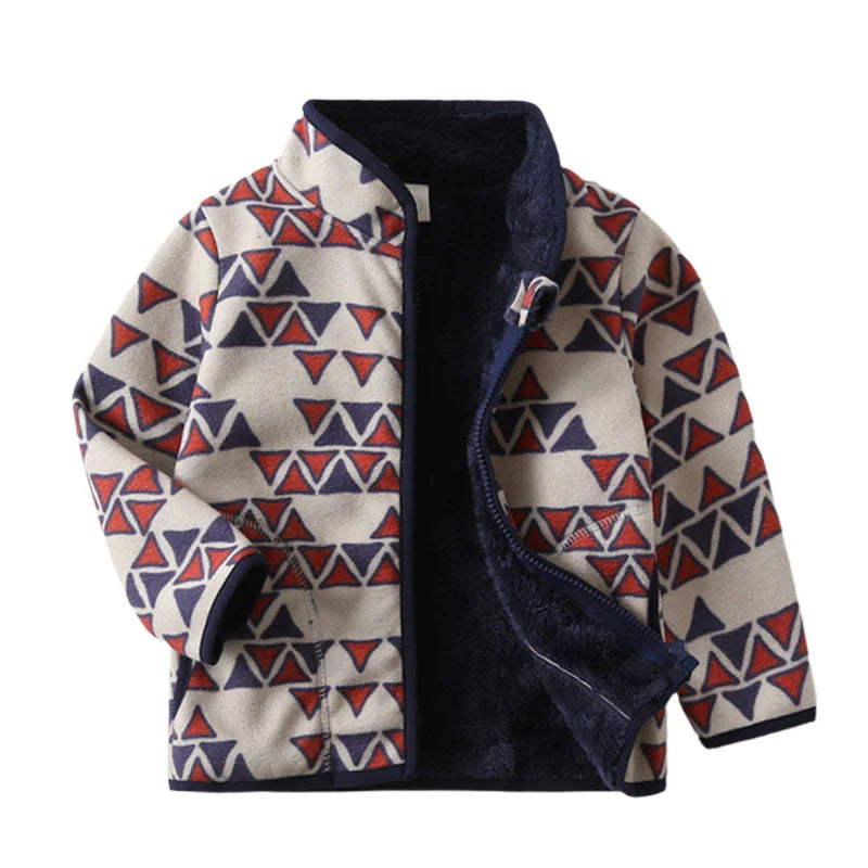 Boys Girls Autumn Winter Hooded Jacket Toddler Long Sleeve Zipper Outwear with Print Costume Baby Clothing New Arrivals