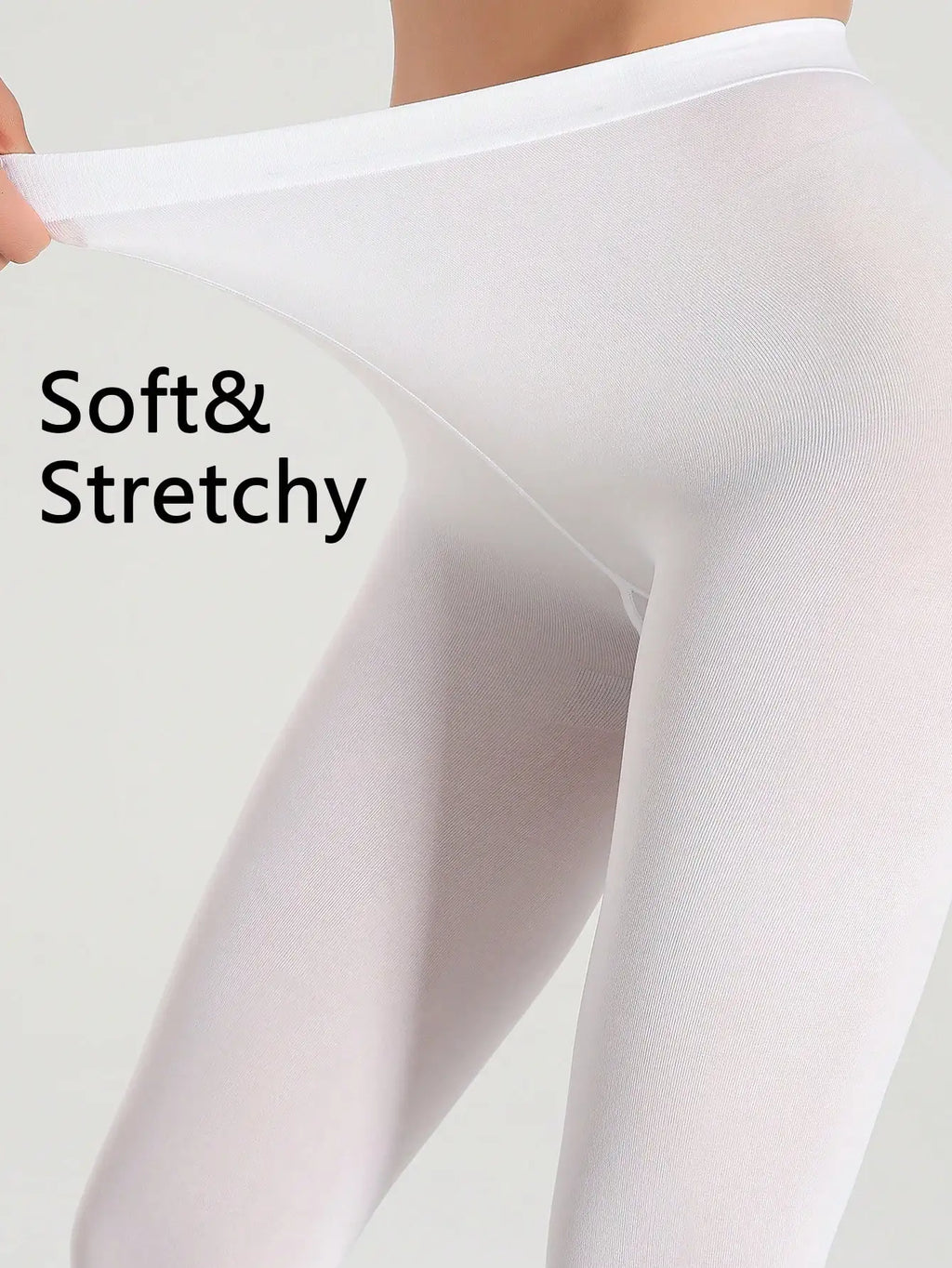 1 Pair Women White Tights S-XL High Waist Slimming Stretchy Pantyhose