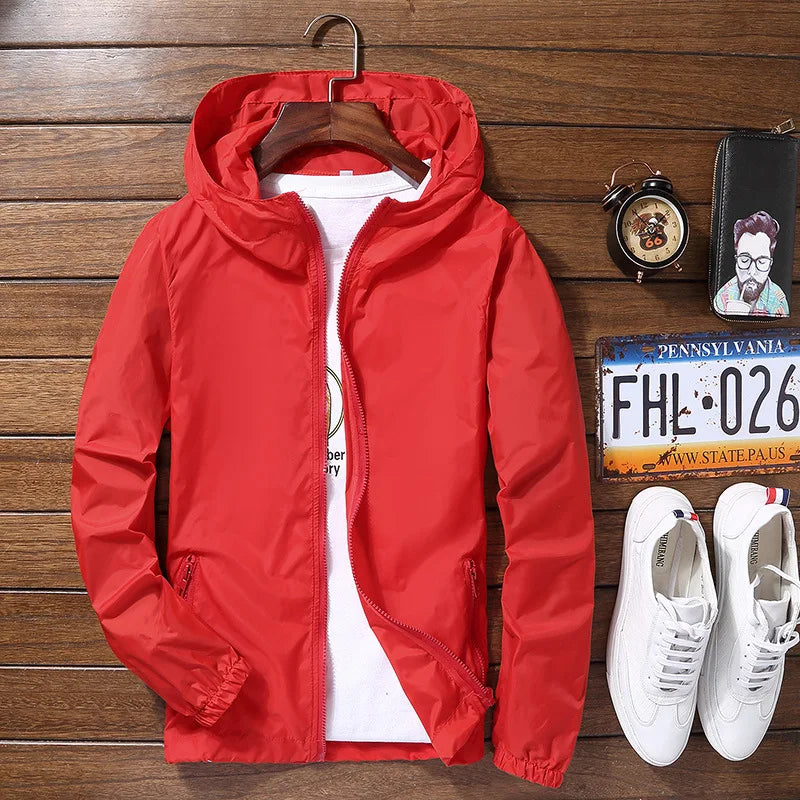 Plus Size 6XL 7XL New Spring Summer Bomber Jacket Men Women Casual Solid Windbreaker Zipper Thin Hooded Coat Outwear Male Jacket
