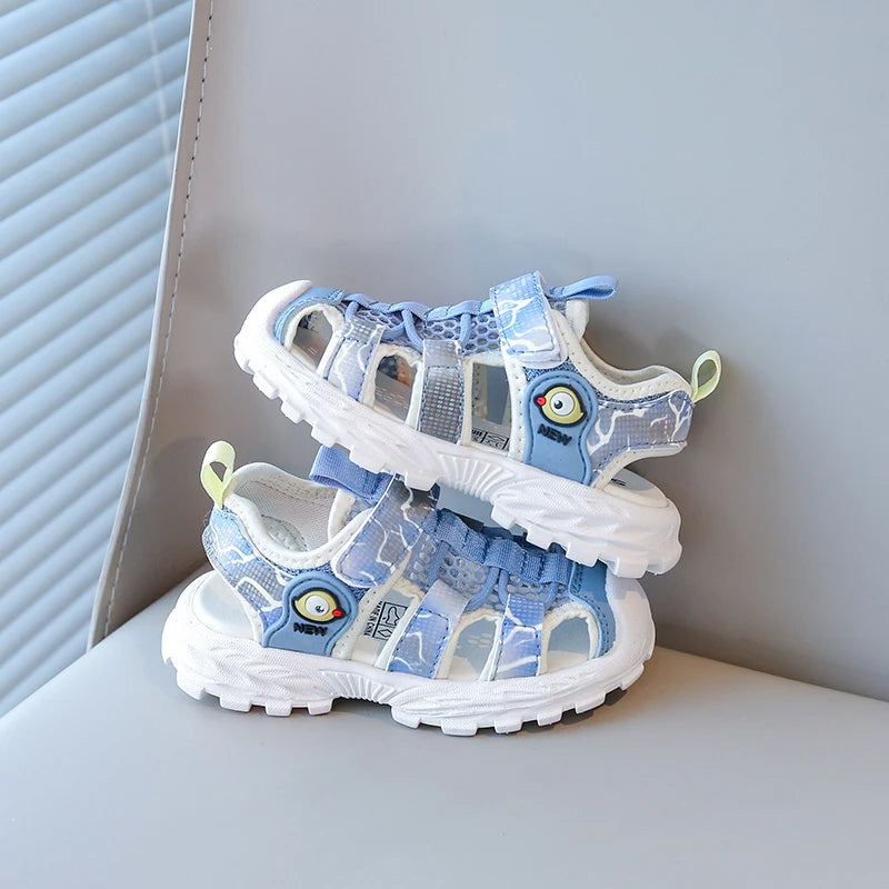 Children's Sports Sandals 1-6 Years Old Blue Breathable Hollow Boys Girls Casual Shoes Summer Pink Soft Non-slip Kids Sandals