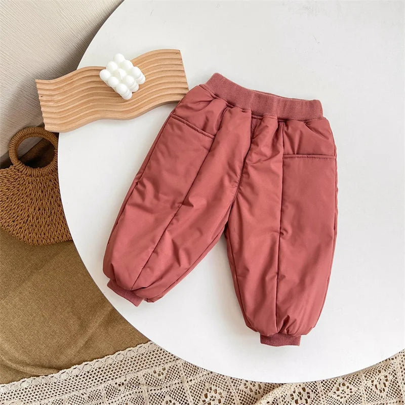 Kids Padded Pants Boys Thickened Cotton Trousers Winter Girls Warm Trousers Autumn New Casual Snow Pants Baby Fashion Underwear