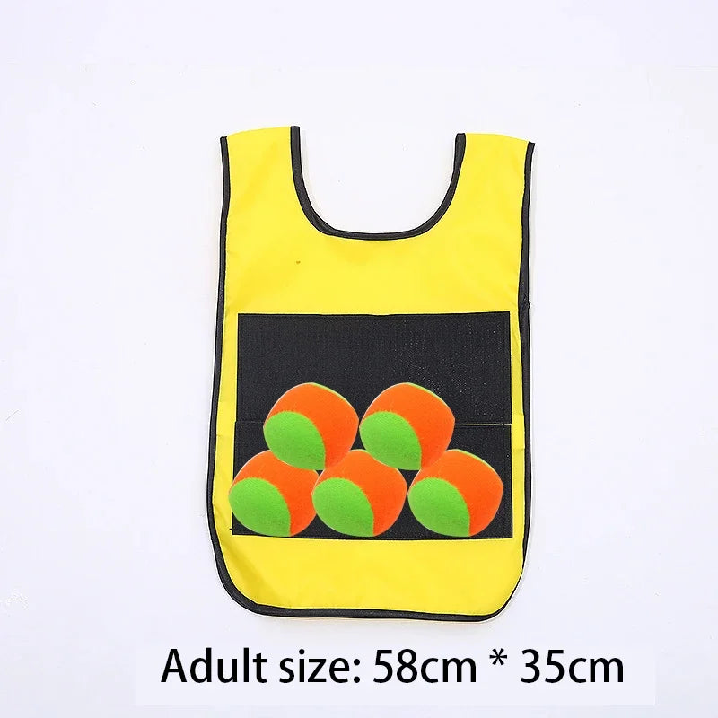 Kids Outdoor Sport Game Props Vest Sticky Jersey Vest Game Vest Waistcoat With Sticky Ball Toys For Children Sports Fun Toy