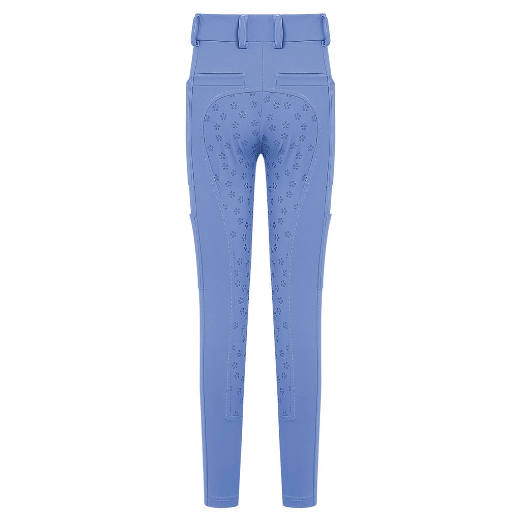 Kids Boys Girls Horse Riding Pants Sports Anti-slip Full Seat Equestrian Breeches Leggings with Multiple Pockets Outdoor Workout