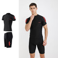 Swimwear Men 2 Piece Sets Tight Elastic Shorts Shirts Swimsuit Surf Board Bathing Suit Rash Guards Wetsuits Sports Beachwear New