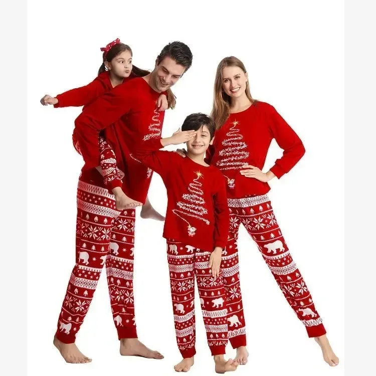 2026 New Family Christmas Pajamas Mom Dad Kids Matching Clothing Set Baby Romper Pajamas Sets Soft Loose 2 Pieces Suit Homewear