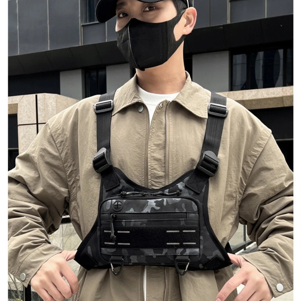 Sports Chest Bag for Men Women, Running Vest Bag with Built,Phone Holder for Workouts&Ski&Cycling&Hiking,Motorcycle Accessories