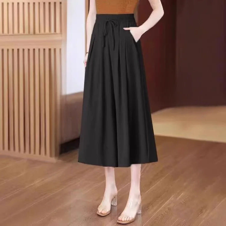 Summer Thin Wide Leg Pants Women's Slimming Trousers Drapey Maxi Skirts Middle-Aged And ly Casual Skirt Pants