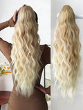 The black, flax, 26-28 inches long wavy, heat-resistant fiber synthetic wig is suitable for women and girls' daily use at gather