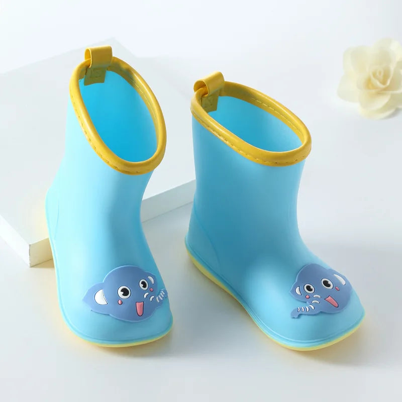 Cartoon children shoes for rain PVC rubber boots kids baby rainboots shoes children's water shoes boys girls rain boots CSH788