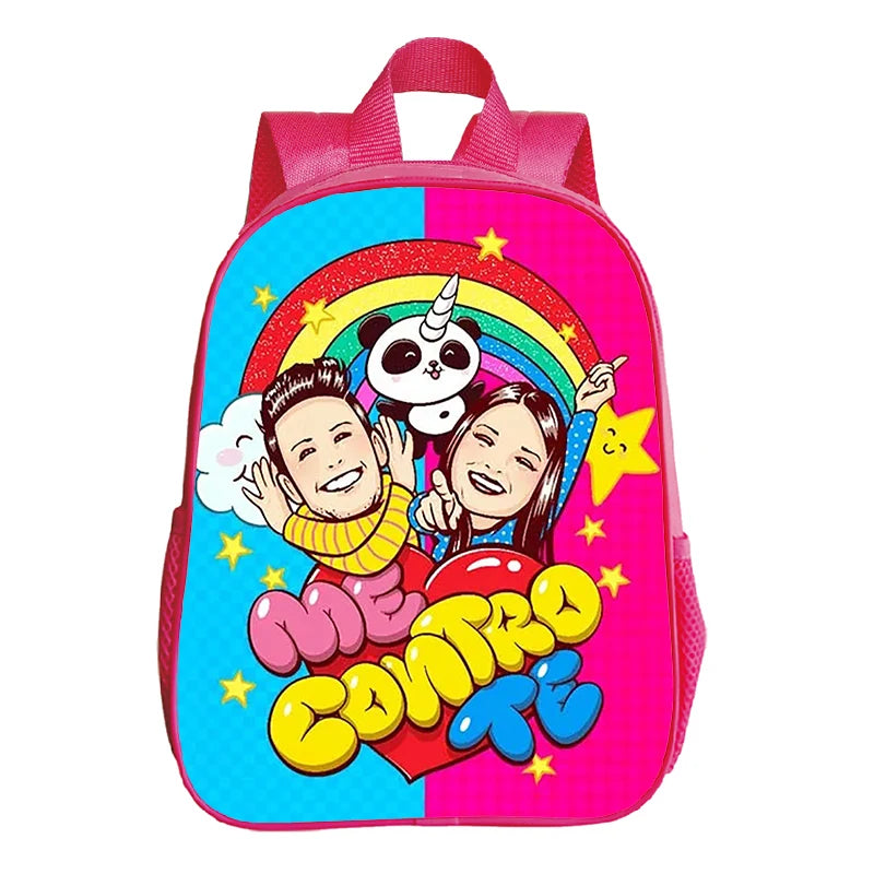 Kids Pink Backpack Me Contro Te Print Kindergarten Bag School Bags for Preschool Girls Cute Bookbag Toddler Softback Book Bags