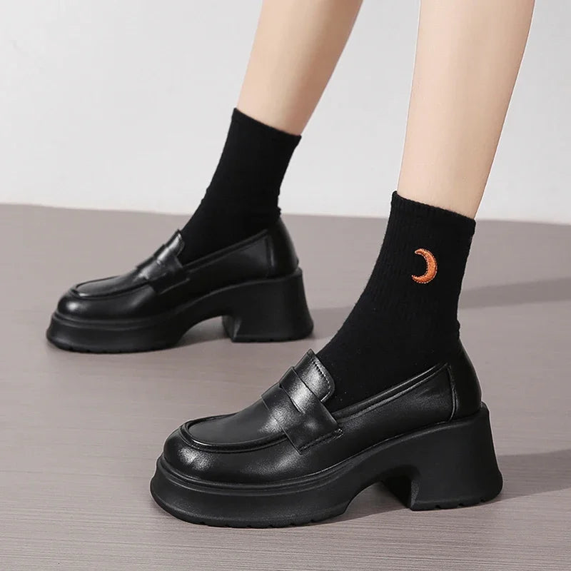 Women's Loafers  Spring British Style Slip on Platform Mary Jane Shoes Woman Japanese Jk Uniform Lolita Shoes