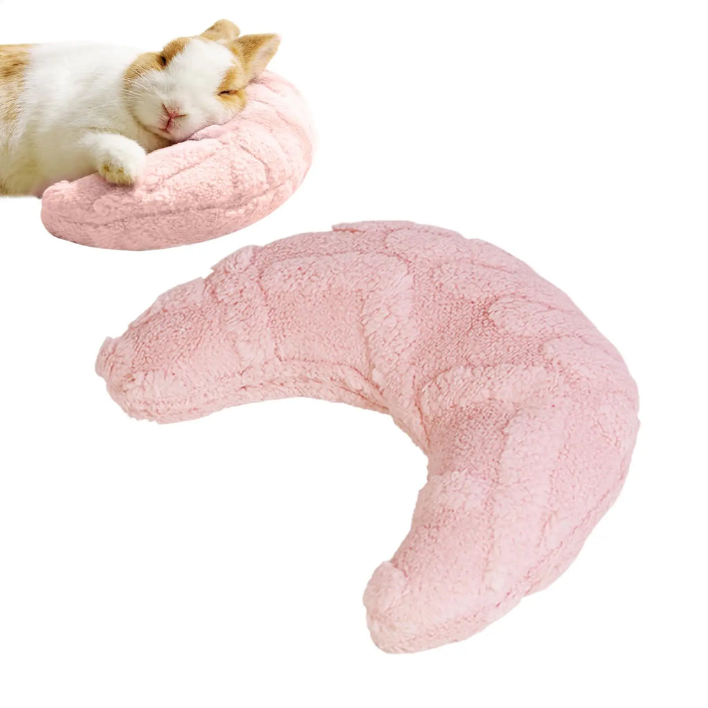 Pet Neck Pillow Moon Shape Plush Soft Bedding  Pillow For Small Animal Hamster Ferret Bunny Cage Sleeping Pet Supplies