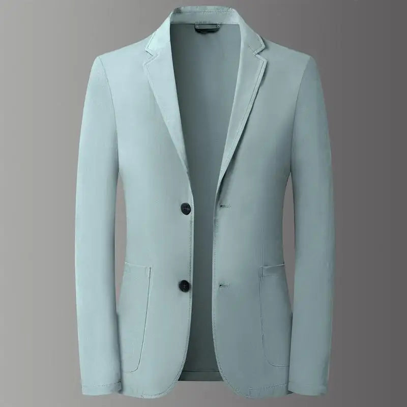 Men Lightweight Suit Sun Protection Clothing Spring Summer Thin Mens Blazer Ice Silk Jacket Smart New Casual Male Suit Coat