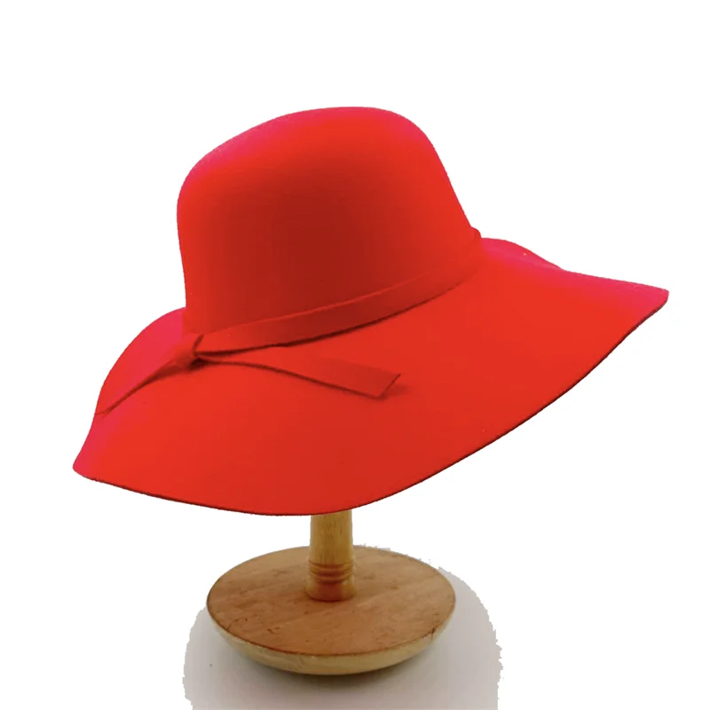Women Hat  Autumn Winter Vintage Floppy Hat Women Elegant Felt Fedora Hat Wide Brim Sun Cap British Style Fedoras Felt Floppy