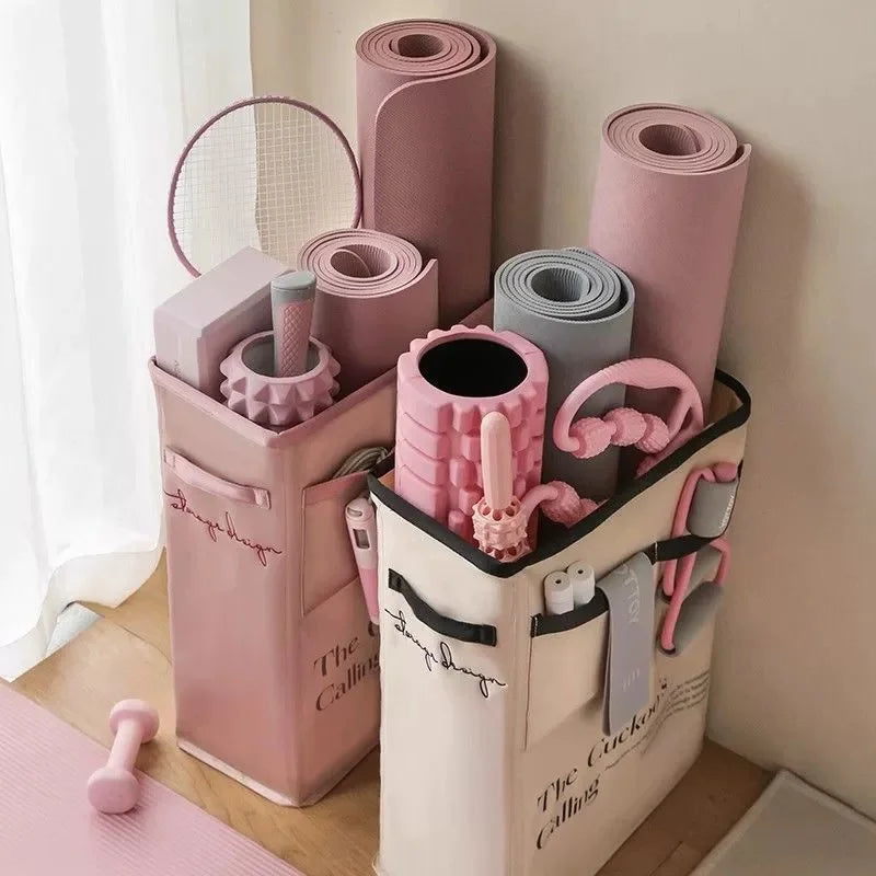 Yoga Storage Basket Sports Equipment Storage Foldable Miscellaneous Items Yoga Mat Organizer