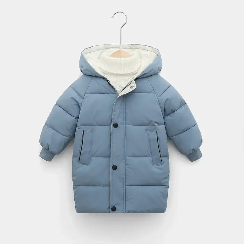 Kids Coats Baby Boys Jackets Fashion Warm Girls Hooded Snowsuit for 3-10Y Teen Children Thick Long Outerwear Kids Winter Clothes