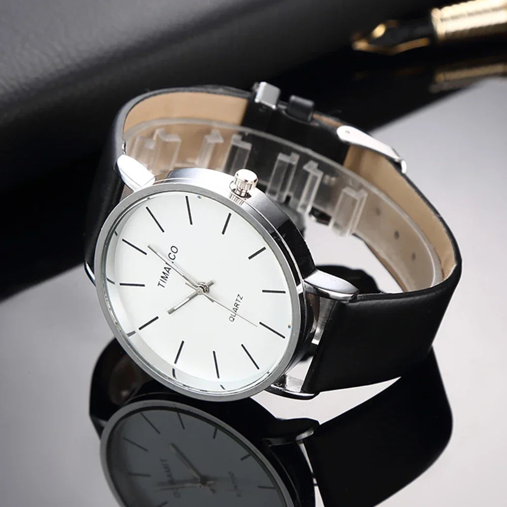 Simple Women's Watches Fashion Leather Slim Strap Wristwatch Ladies Quartz Watch Round Dial Clock Gift Relojes Para Mujer