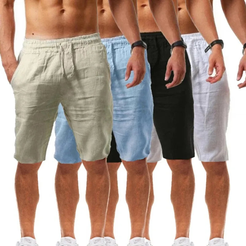 2026 new Men's Cotton Shorts Pants Male Summer Breathable Solid Color Short Trousers Fitness Streetwear S-3XL