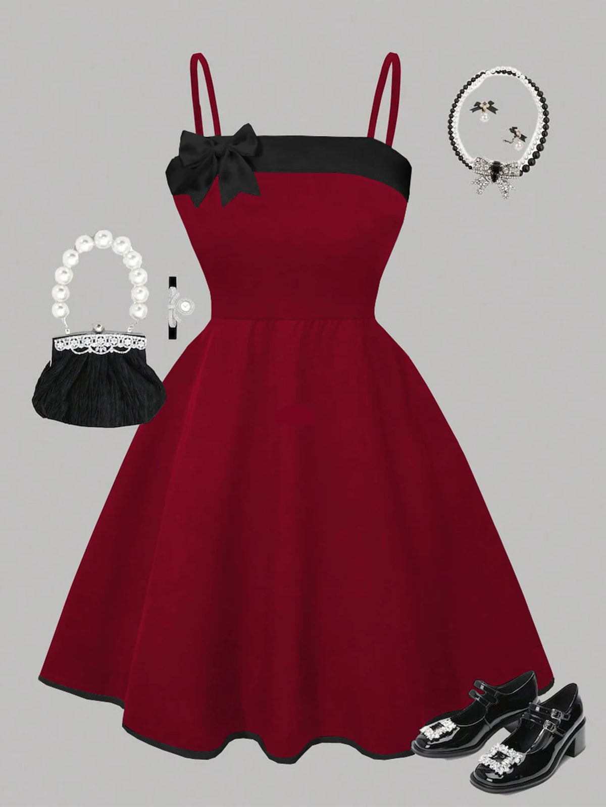 Girls' dress summer outfit; children's summer bow dress; girls' medium and large dress for parties, outdoors, travel