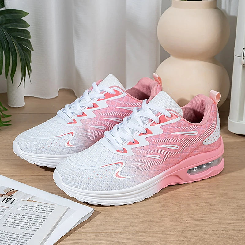 Women's Air Cushion Running Shoes Spring And Summer Low Top Mesh Outdoor Breathable Casual Student Sports Shoes Jogging Shoes