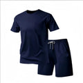 New Summer Fitness Sportswear for Men, Short-Sleeved T-Shirt and Shorts Two-Piece Set, Breathable and Quick-Drying Casual Wear.