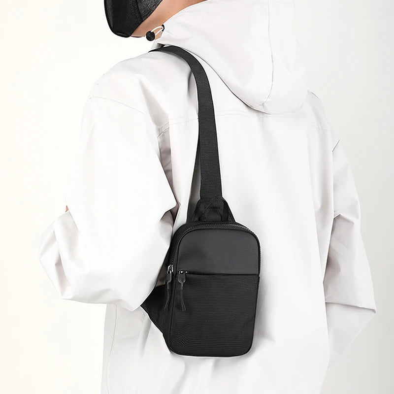 Men's Chest Bag Fashion Small Canvas Shoulder Crossbody Bags For Man Mini Cloth Sling Sport Cross Phone Male Handbag