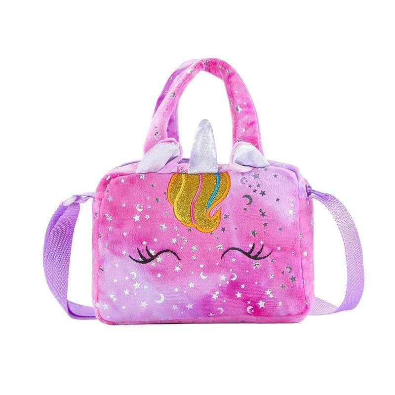 new Handbags Children Lovely Crossbody Bag Kids Girls Small Purse Colorful Plush Single Shoulder Storage Bag