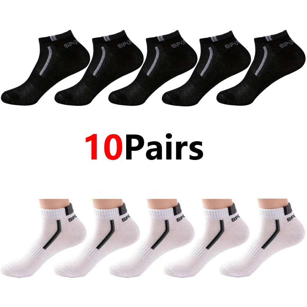 30Pairs Men Socks Mesh Breathable Short Casual Socks Color-block Sports Sock Sports Socks Absorb Sweat Ankle