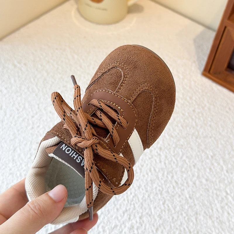 Children's Sneakers Four Seasons Models 2-16 Years Old Red Boys Girls De Training Shoes Brown Soft Non-slip Kids Single Shoes