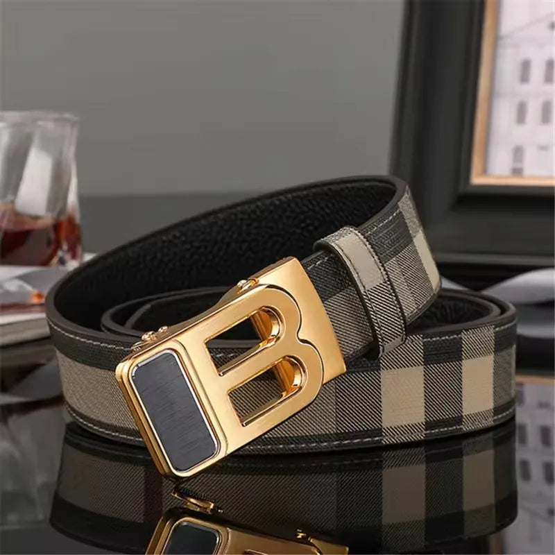 Men's Belt Designer High Quality Genuine Leather Belts Male Metal Automatic Buckle Casual Fashionable Belt For Men Jeans