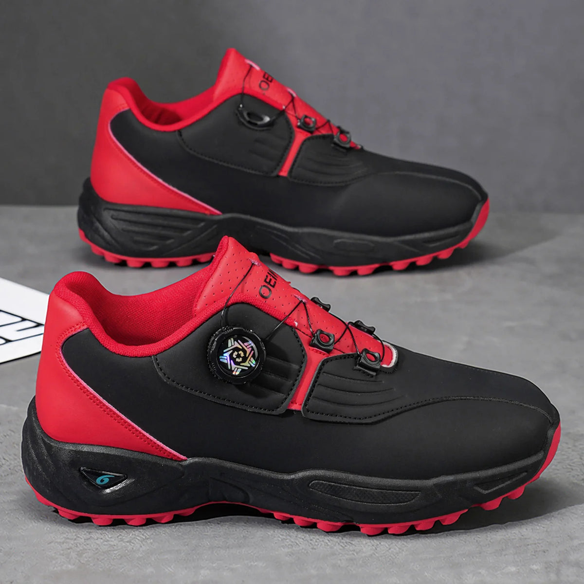 Men's Golf Shoes: High-quality, Non-slip Athletic Shoes with a Rotating Button for Ultimate Comfort!