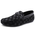 Loafers New Men's Casual Breathable Shoes Comfort Plaid Leather Casual Shoes for Men Slip on Concise Quality Drive Men Sneakers