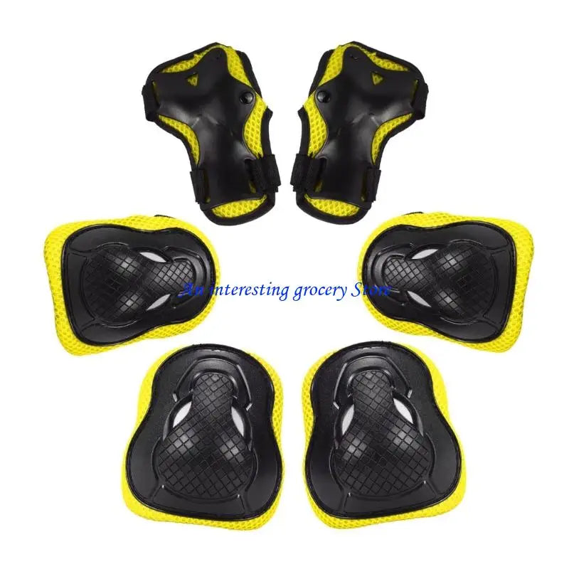 652D 6Pcs Kids Outdoor Sport Gear Set for Roller Skating Scooter Skateboard Cycling with Skating Knee Guard Elbow Hand Pad