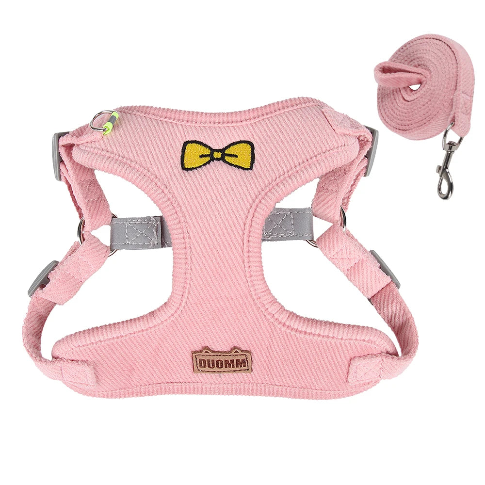 Harness Small Dog Leashes Puppy Collar Bowknot Pet Leash Teddy Vest Type Rope Pet Supplies Reflective Walk Dog Bichon Frise